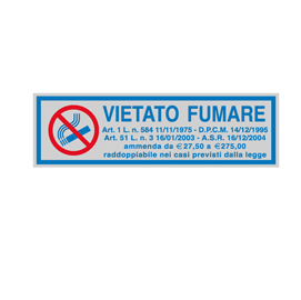 CARTELLO ADESIVO 165X50 ""VIETATO FUMARE""" 77167"