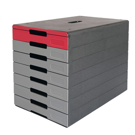 CASSETTIERA IDEALBOX PRO 7 - 7 CASSETTI - 36,5 X 32,2 X 25 CM - ROSSO - DURABLE 102111