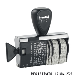 TIMBRO DATARIO + POLINOMIO 1117/DB11 - MANUALE - 4 MM - TRODAT 100646
