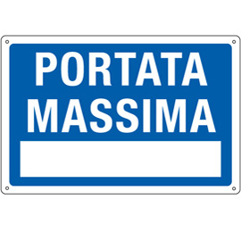 CARTELLO ALLUMINIO 30X20CM PORTATA MASSIMA" 79824"