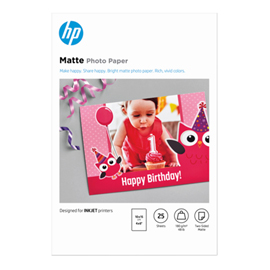 HP - CARTA FOTOGRAFICA OPACA ORIGINALE HP 25 FOGLI - 10 X 15 CM - 7HF70A HP7HF70A