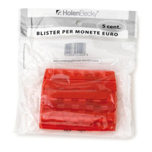 PORTAMONETE - PVC - 5 CENT - ROSSO - HOLENBECKY - BLISTER 20 PEZZI 83534
