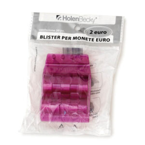 PORTAMONETE - PVC - 2 EURO - VIOLA - HOLENBECKY - BLISTER 20 PEZZI 83539