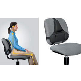 SUPPORTO LOMBARE ERGONOMICO - 38X37X5 CM -  NERO - FELLOWES 58069