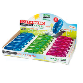 COLLA A NASTRO PERMANENTE COPREX - 6 MM X 8 MT - LEBEZ - DISPLAY 18 PEZZI 80867