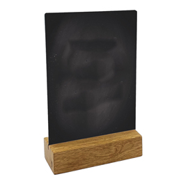 LAVAGNA DA TAVOLO SCRIVIBILE - CON BASE IN LEGNO MASSELLO - A6 - 10,5 X 15 X 4 CM - NERO - LEBEZ 100508