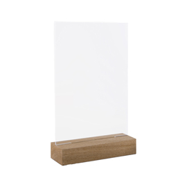 PORTADEPLIANT -  VERTICALE - CON BASE IN LEGNO - 10,5 X 15 CM - ACRILICO - LEBEZ 100512