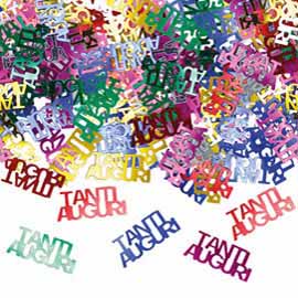 CORIANDOLI IN PLASTICA ''TANTI AUGURI'' - 15 GR - BIG PARTY 85940