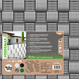 STRISCIA DI OCCULTAZIONE PRIVACY - 19 X 205 CM - PVC - GRIGIO - VERDEMAX 100459