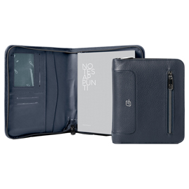 PORTABLOCCO GATE TRENDED - 19 X 23 CM - F.TO UTILE A5 - ECOPELLE - BLU - INTEMPO 99394