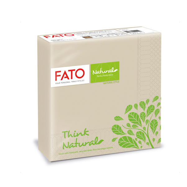 TOVAGLIOLI DI CARTA LINEA NATURAL STYLE - 2 VELI - 33X33 CM - FATO - CONF. 50 PEZZI 91356
