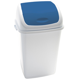 PATTUMIERA 50LT BIANCA CON COPERCHIO A BASCULANTE BLU 82733