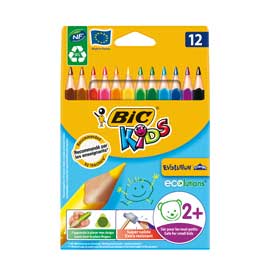 EVOLUTION IN RESINA SENZA LEGNO - COLORI ASSORTITI - BIC - ASTUCCIO 12 COLORI TRIANGLE 100740