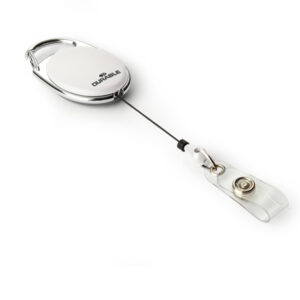 CHIOCCIOLA YO-YO STYLE PER PORTABADGE - BIANCO - FILO RETRATTILE 80 CM - DURABLE - CONF. 10 PEZZI 90049