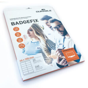 BADGE ADESIVI BADGEFIX - 20 FOGLI CON 12 BADGE 46X105 MM - DURABLE 91550