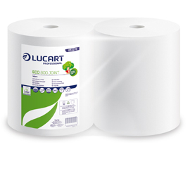 BOBINA ASCIUGATUTTO ECO 800 JOINT - 2 VELI - 18,5 GR - DIAMETRO 26 CM - 25 CM X 296 MT - MICROGOFFRATA - BIANCO - LUCART 103627