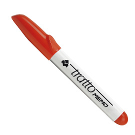 PENNARELLO A SECCO TRATTO MEMO PER LAVAGNE CANCELLABILI  - PUNTA CONICA -  TRATTO 2,5MM - ROSSO - TRATTO 28212