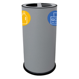 CONTENITORE TONDO 3 SCOMPARTI 70L IN ACCIAIO GRIGIO STILCASA 102088