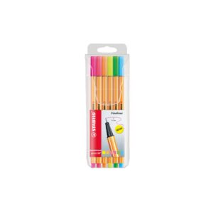 FINELINER POINT 88 - TRATTO 0,4 MM - COLORI ASSORTITI NEON - STABILO - ASTUCCIO 6 PEZZI 83142