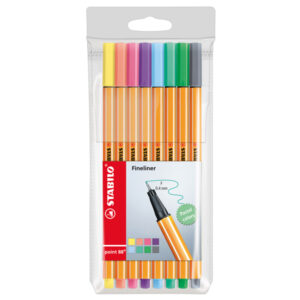 FINELINER POINT 88 - TRATTO 0,4 MM - COLORI ASSORTITI PASTEL - STABILO - ASTUCCIO 8 PEZZI 83143
