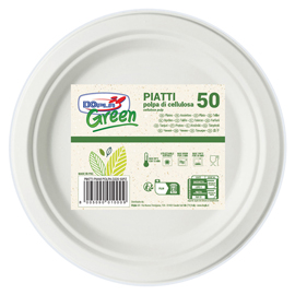 PIATTI PIANI 50PZ. DIAM.22CM BIODEGRADABILI DOPLA GREEN 7701 88975