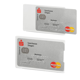 TASCA PORTA CARTE DI CREDITO RFID SECURE - PPL - 5,4X8,7 CM - TRASPARENTE-ARGENTO - DURABLE 82729