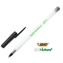 PENNA A SFERA A SCATTO CON CAPPUCCIO ECOLUTIONS - PUNTA 1,0MM - NERO  - BIC  - CONF. 60 PEZZI 68060