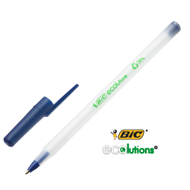 PENNA A SFERA A SCATTO CON CAPPUCCIO ECOLUTIONS - PUNTA 1,0MM - BLU  - BIC - CONF. 60 PEZZI 68061
