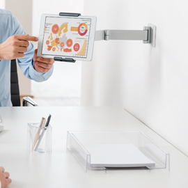 SUPPORTO DA PARETE PER TABLET - BRACCIO ESTENSIBILE - TABLET HOLDER WALL ARM - DA 7'' A 13'' - DURABLE 80237