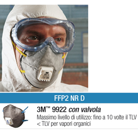 MASCHERINA 9922 - CON CARBONI ATTIVI - MONOUSO -  FILTRO FFP2 - 3M - CONF. 10 PEZZI 79864