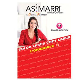 CARTA - PER LASER - A4 - 200 GR - 100 FOGLI - EFFETTO LUCIDO FRONTE/RETRO - BIANCO - AS MARRI 47177