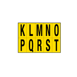 LETTERE ADESIVE DA K A T - IN PVC - 56 X 99 MM - 10 ET/FG - 1 FOGLIO - NERO/GIALLO 101824