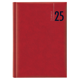 AGENDA GIORNALIERA 2024 - COPERTINA IN CARTA IMBOTTITA - 17 X 24 CM - ROSSO 98529