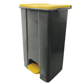 CONTENITORE MOBILE ECOCONTI - A PEDALE - 80 L - PLASTICA RICICLATA - GRIGIO/GIALLO - MEDIAL INTERNATIONAL 97431