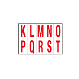 LETTERE ADESIVE DA K A T - IN PVC - 56 X 99 MM - 10 ET/FG - 1 FOGLIO - ROSSO/BIANCO 101827