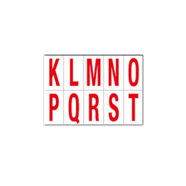 LETTERE ADESIVE DA K A T - IN PVC - 70 X 124 MM - 10 ET/FG - 1 FOGLIO - ROSSO/BIANCO 101836