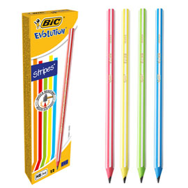 SCATOLA MATITE GRAFITE EVOLUTION STRIPES - BIC - CONF. 12 PEZZI 86213