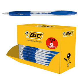 PENNE A SFERA A SCATTO ATLANTIS - PUNTA 1,0MM - BLU  - BIC - CONF. 30 + 6 PEZZI 83330