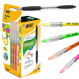 PENNE A SFERA A SCATTO ATLANTIS - PUNTA 1,0MM  - NERO  - BIC - CONF. 30 + 6 PEZZI 83329