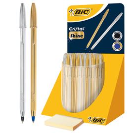 CRISTAL SHINE - FUSTO ORO/ARGENTO - BIC - EXPO 40 PEZZI 80897