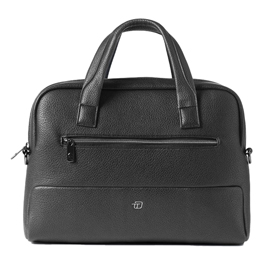 BORSA SLIM GATE TRENDED - CON MANICI - 41 X 30 X 15 CM - ECOPELLE - NERO - INTEMPO 96385