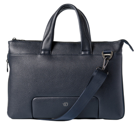 BORSA ESPANDIBILE GATE TRENDED - CON MANICI - 41 X 30 X 7 CM - ECOPELLE - BLU - INTEMPO 99389