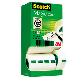 NASTRO ADESIVO SCOTCH  MAGIC 810 - INVISIBILE - PERMANENTE - 19 MM X 33 MT - TRASPARENTE - SCOTCH  - MULTI PACK 12+2 ROTOLI 61768