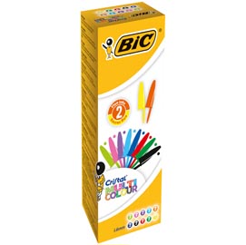 PENNA A SFERA CRISTAL MULTICOLOR - PUNTA 1,6MM - 10 COLORI ASSORTITI  - BIC - CONF. 20 PEZZI 80145