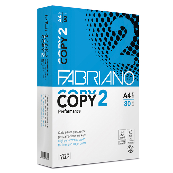 CARTA COPY 2 - A4 - 80 GR - BIANCO - FABRIANO - CONF. 500 FOGLI 33991