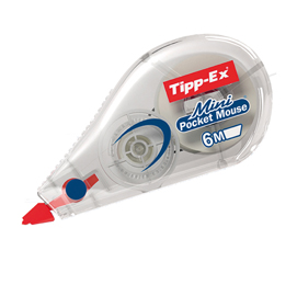 CORRETTORE A NASTRO MINI POCKET MOUSE - 5MM X 6MT - TRASPARENTE - TIPP EX - BOX 10 CORRETTORI 49927