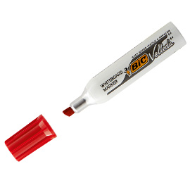 PENNARELLO WHITEBOARD MARKER VELLEDA 1781 - PUNTA A SCALPELLO DA 3,2 A 5,5MM - ROSSO  - BIC 37765