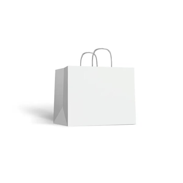 SHOPPER  IN CARTA GOMMATA LUCIDA  Bco Fto 22 X8 X16