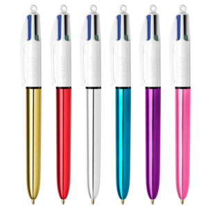 SCATOLA PENNA SFERA SCATTO MULTIFUNZIONE 4 COLOURS SHINE - PUNTA 1,0MM - 4 COLORI  - BIC - CONF. 12 PEZZI 89196