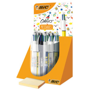 PENNE A SFERA 4 COLORS - MESSAGES - FANTASIE ASSORTITE - BIC - EXPO 30 PEZZI 98665